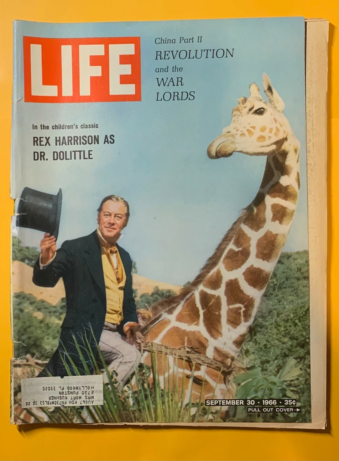 SEPTEMBER 30, 1966 LIFE MAGAZINE REX HARRISON AS DR. DOLITTLE