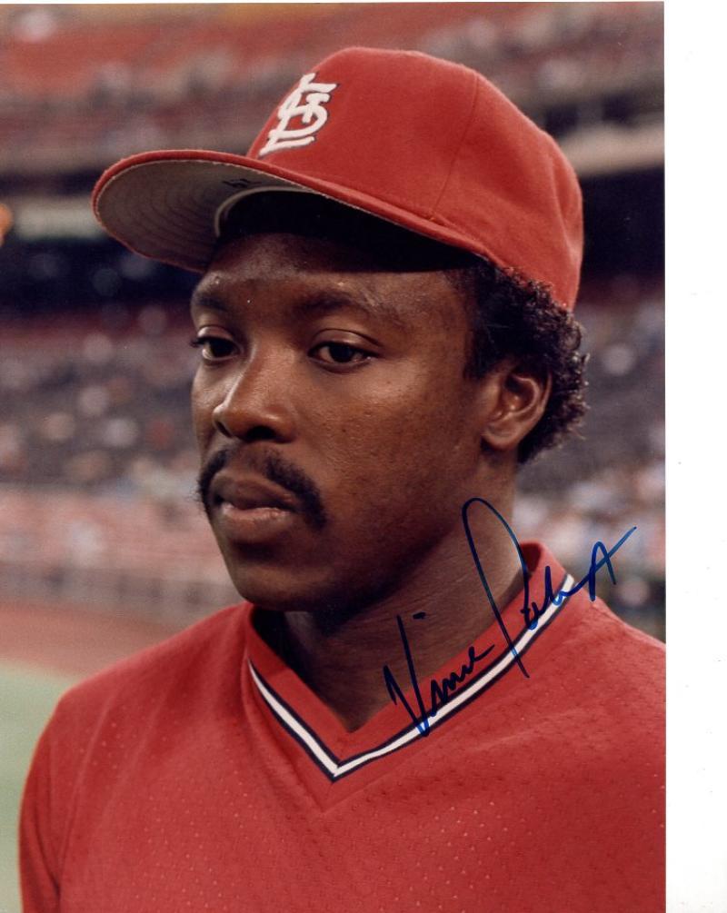 VINCE COLEMAN ST. LOUIS CARDINALS SIGNED AUTOGRAPHED 8x10 PHOTO W/COA