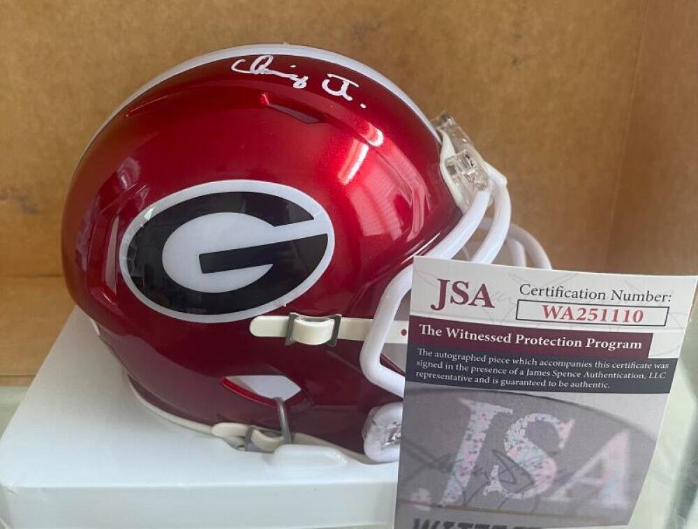CHANNING TINDALL GEORGIA SIGNED AUTOGRAPHED FLASH MINI HELMET JSA WA251110