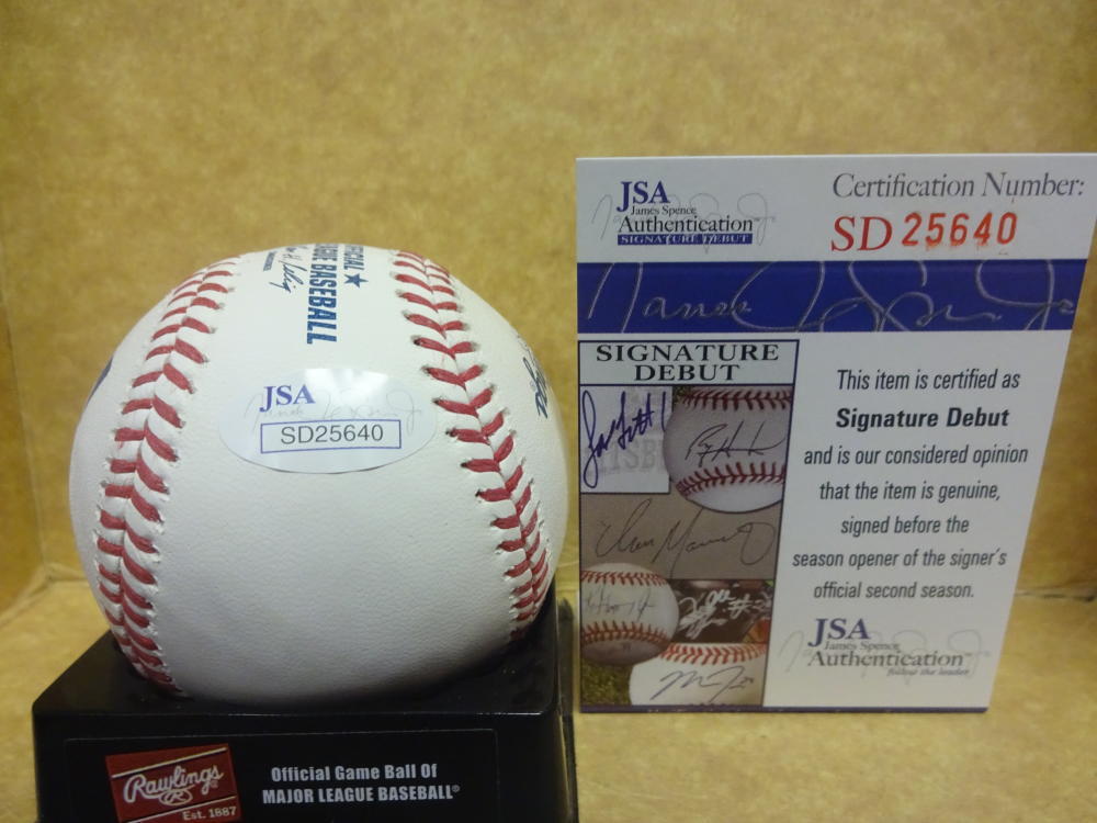DAVID DAHL COLORADO ROCKIES SIGNATURE DEBUT SIGNED M.L. BASEBALL JSA SD25640