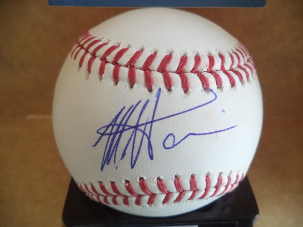 MONTE HARRISON MILWAUKEE BREWERS ROOKIE YEAR SIGNED ML BASEBALL BECKETT R03015