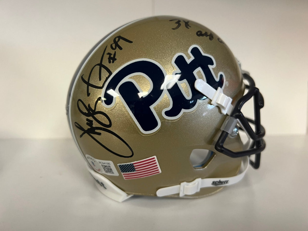 HUGH GREEN PITT PANTHERS SIGNED AUTOGRAPHED AUTO SCHUTT MINI HELMET BECKETT **