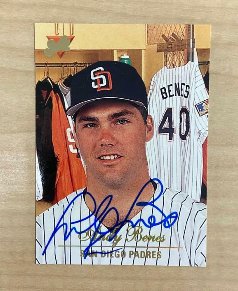 ANDY BENES SAN DIEGO PADRES SIGNED 1994 DONRUSS STUDIO CARD #131 W/COA 