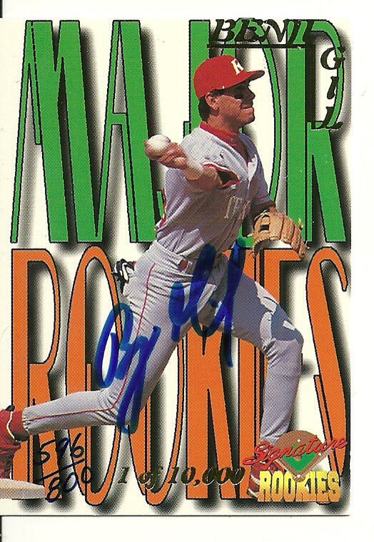 BENJI GIL TEXAS RANGERS SIGNED AUTO 1995 SIGNATURE ROOKIES CARD #MR2 W/COA