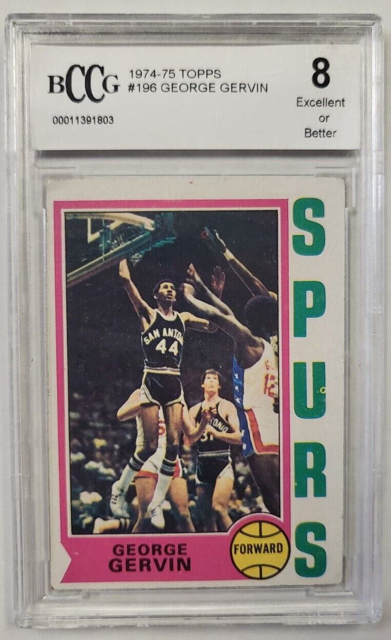 1974-75 TOPPS #196 GEORGE GERVIN ROOKIE CARD BCCG 8