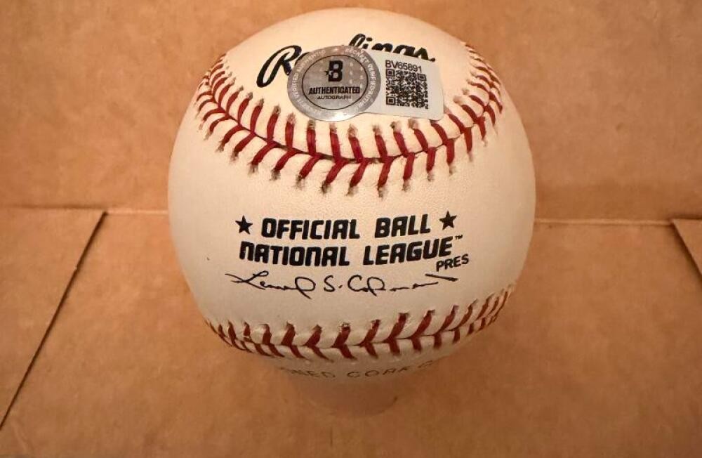 LYLE MOUTON HOUSTON ASTROS SIGNED AUTOGRAPHED N.L.  BECKETT AUTH