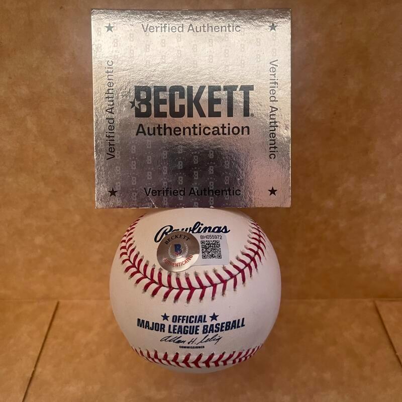 CLAUDE OSTEEN PHILLIES/DODGERS SIGNED AUTOGRAPHED M.L. BASEBALL BECKETT AUTH