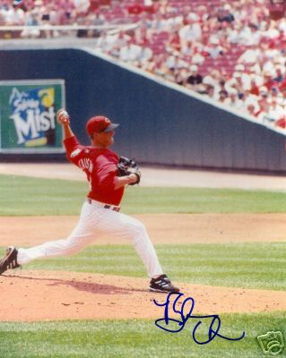 BRANDON CLAUSSEN CINCINNATI REDS SIGNED 8X10 PHOTO COA