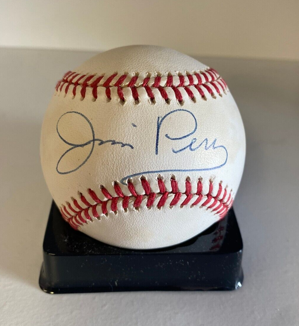 JIM PERRY TIGERS/A'S SIGNED AUTOGRAPHED A.L. BASEBALL BECKETT AUTH