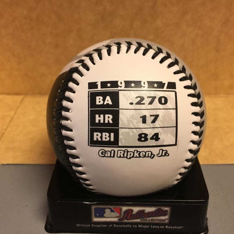 CAL RIPKEN JR. BALTIMORE ORIOLES W/STATS BASEBALL 