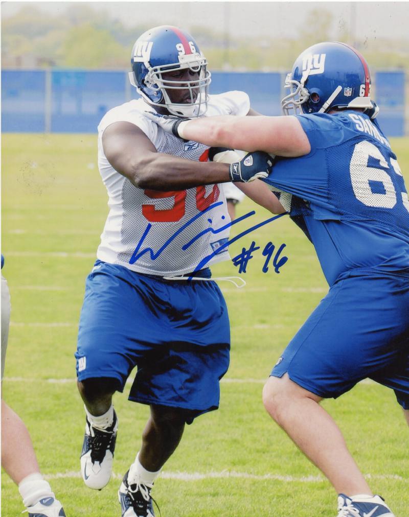WILLIAM JOSEPH NEW YORK GIANTS PRACTICE SIGNED AUTOGRAPHED 8X10 PHOTO W/ COA 