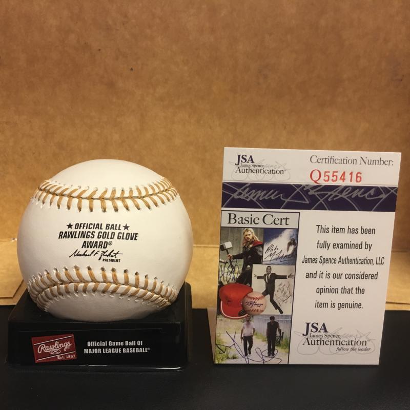 ROBINSON CANO GOLD GLOVE SIGNED BASEBALL JSA Q55416