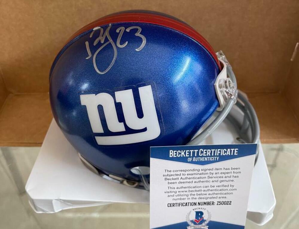 RASHAD JENNINGS NEW YORK GIANTS  SIGNED AUTO MINI HELMET BECKETT Z50022 