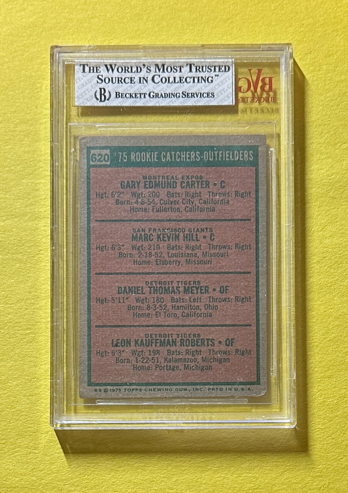 1975 TOPPS CARTER HILL MEYER ROBERTS #620 BVG VG EX 4