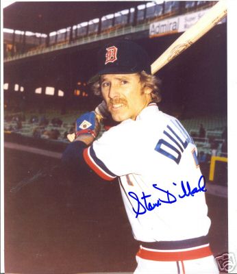 STEVE DILLARD DETROIT TIGERS SIGNED 8X10 PHOTO W/COA