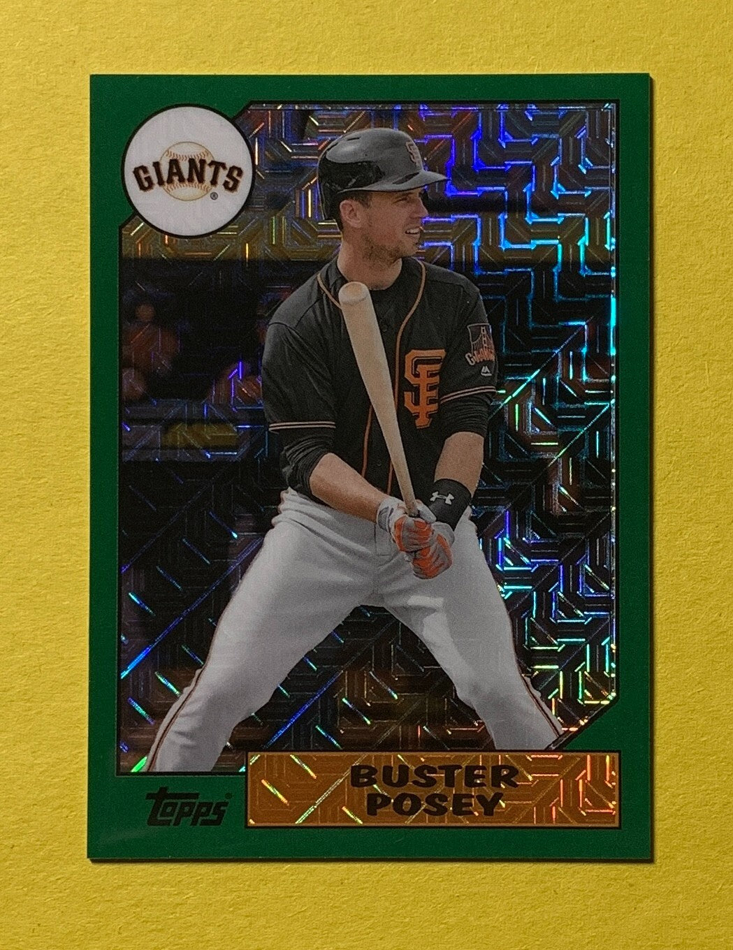 2017 TOPPS CHROME BUSTER POSEY GREEN MOJO REFRACTOR /175 #87-BP GIANTS