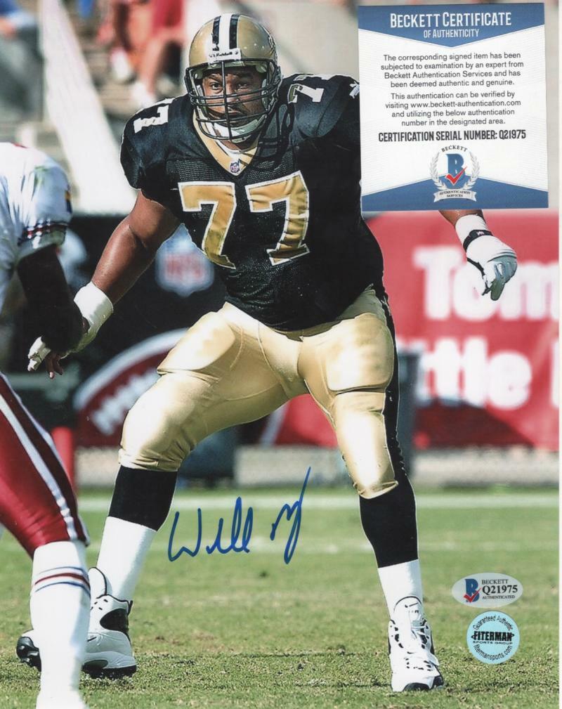 WILLIE ROAF NEW ORLEANS SAINTS SIGNED AUTOGRAPHED 8X10 PHOTO BECKETT Q21975