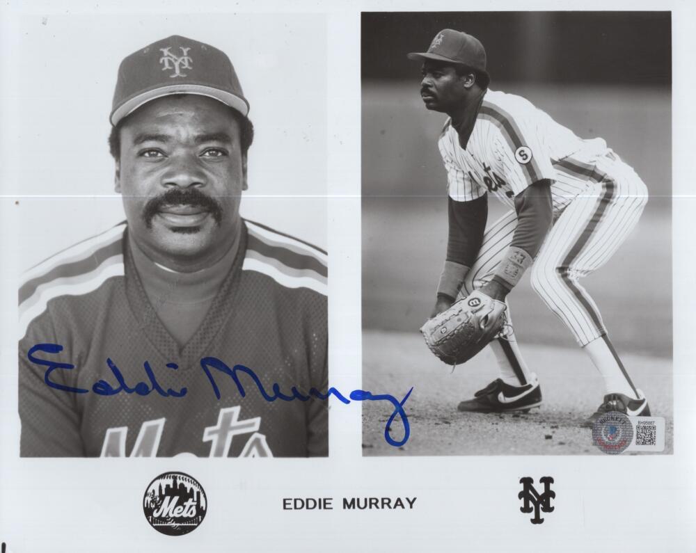 EDDIE MURRAY METS SIGNED AUTOGRAPHED 8X10 PHOTO BECKETT BH95667