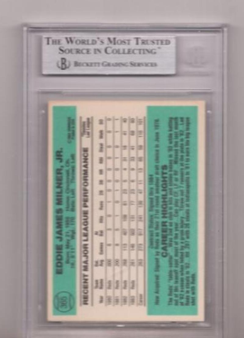 1984 DONRUSS EDDIE MILNER SIGNED CARD BECKETT AUTHENTIC AUTOGRAPH