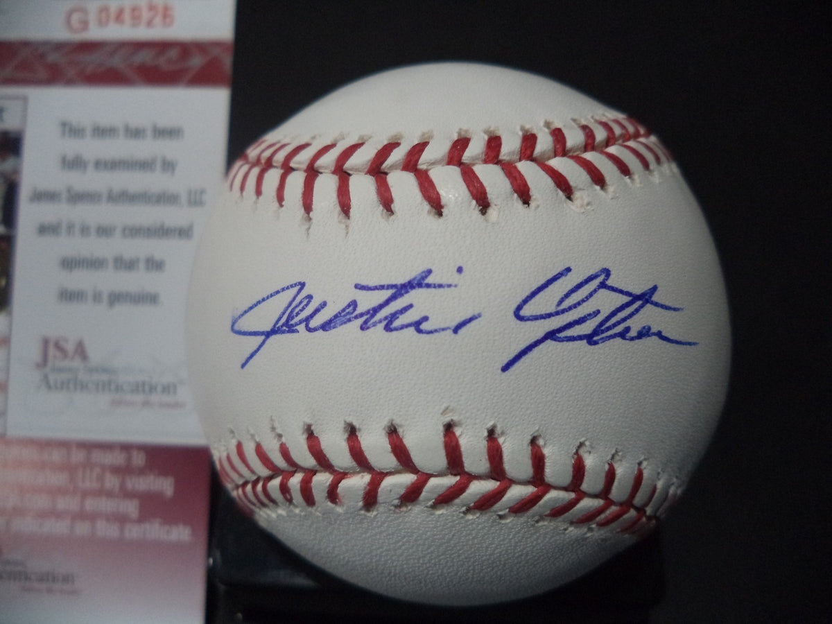 JUSTIN UPTON SAN DIEGO PADRES SIGNED AUTOGRAPHED ROMLB BASEBALL JSA COA #G04926