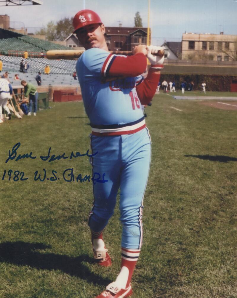 GENE TENACE 1982 WS CHAMPS SIGNED AUTOGRAPHED 8X10 PHOTO W/ COA 