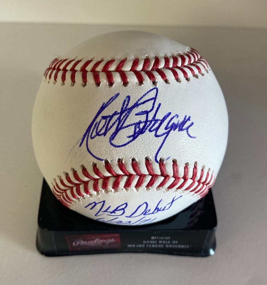KURT BEVACQUA MLB DEBUT 6/22/71 SIGNED AUTOGRAPHED M.L. BASEBALL BECKETT **