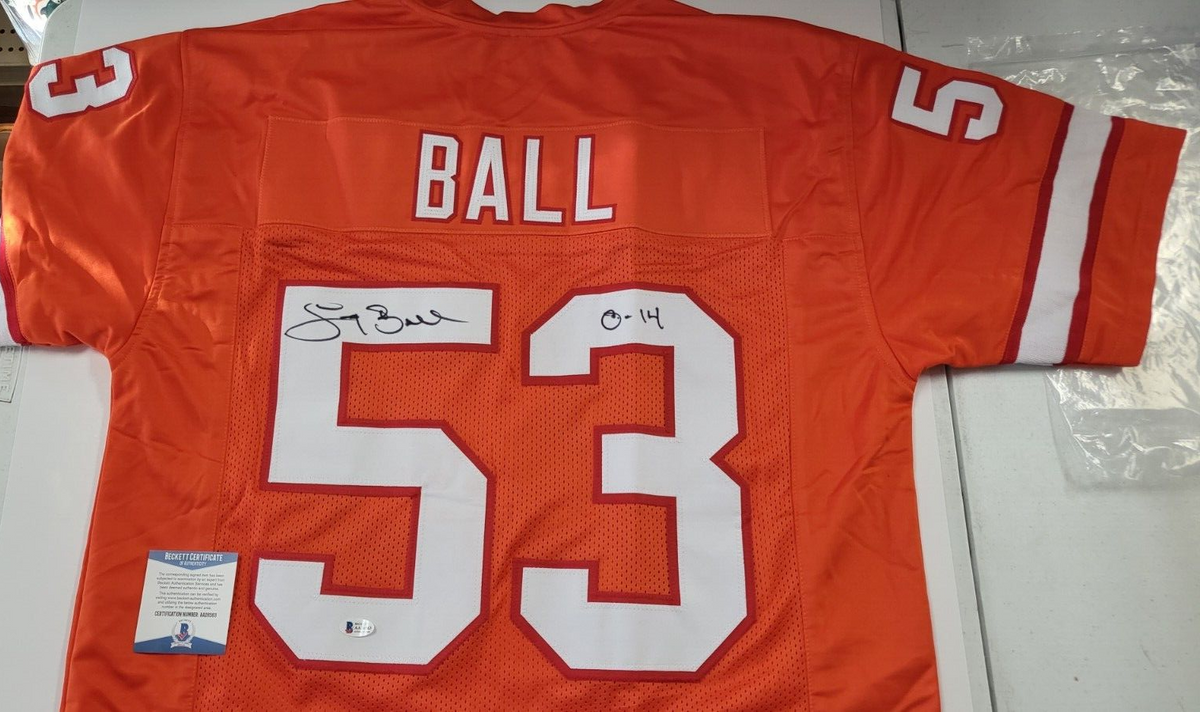 LARRY BALL BUCS 0-14 SIGNED AUTOGRAPHED CUSTOM JERSEY JSA COA AUTHENTIC