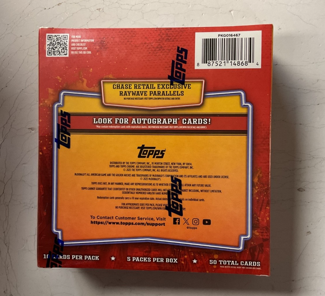 2025 Topps Chrome McDonalds All American Mega Box Factory Sealed Basketball