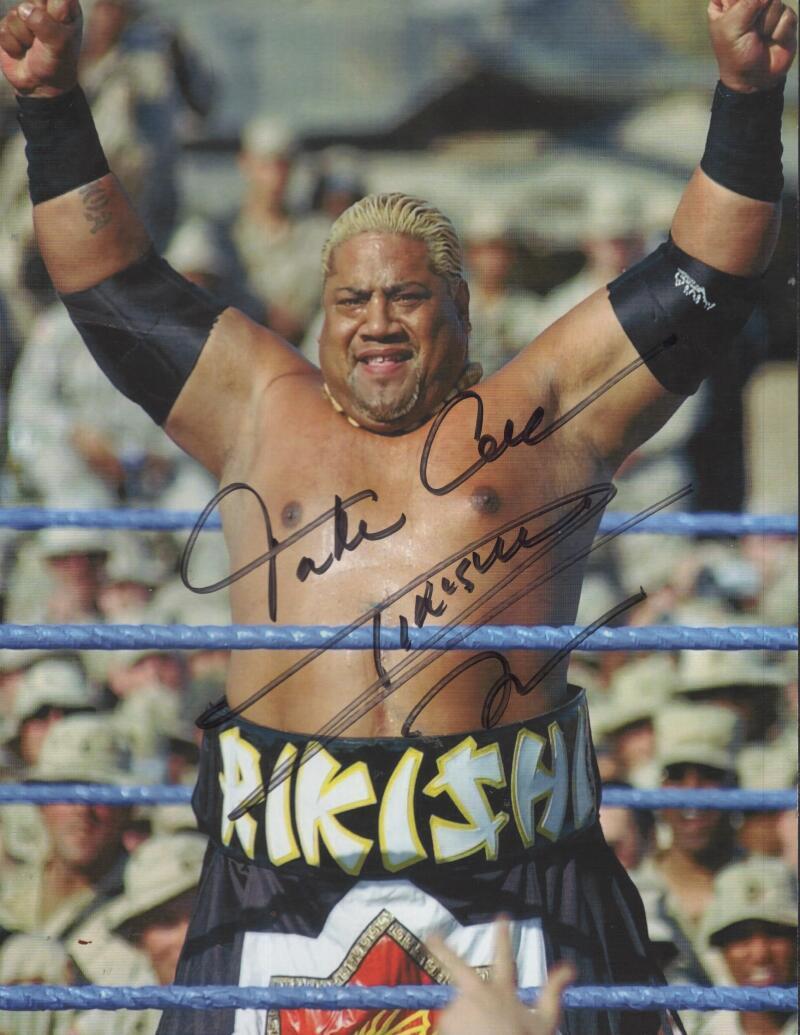 RIKISHI WWE GREAT SIGNED AUTOGRAPHED PHOTO W/ COA