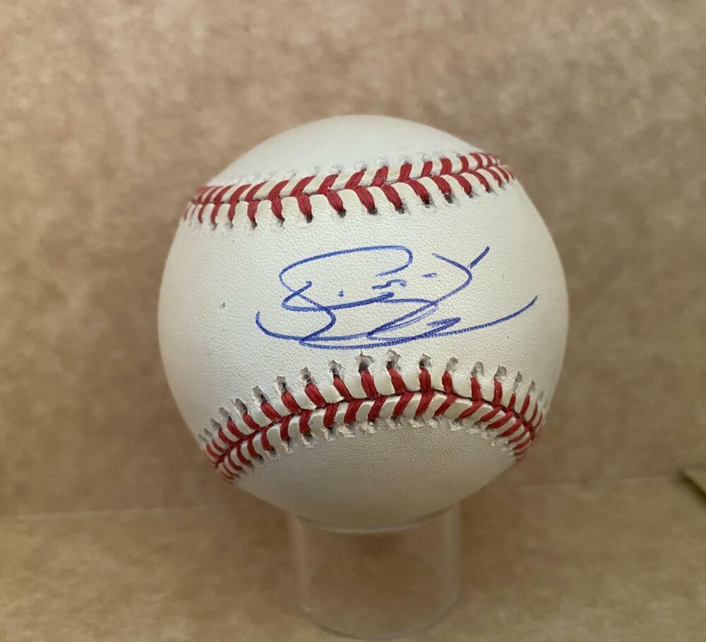 RUSSELL BRANYAN INDIANS RAYS/MARINERS/INDIANS SIGNED AUTO A.L. BASEBALL W/ COA