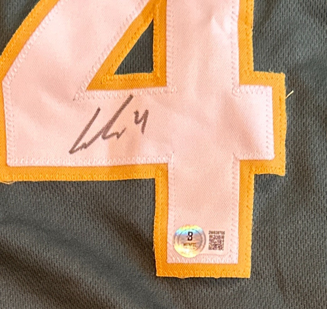 LAWRENCE BUTLER ATHLETICS SIGNED AUTOGRAPHED GREEN CUSTOM JERSEY SZ XL BECKETT