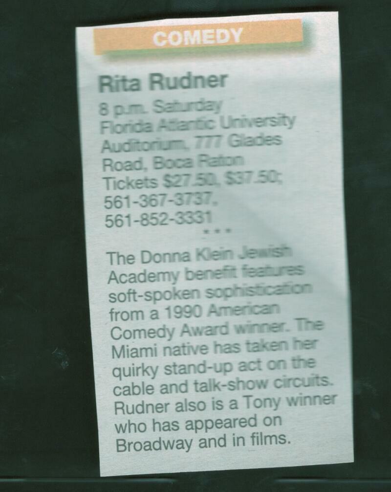 RITA RUDNER COMEDIAN SIGNED AUTOGRAPHED 8X10 PHOTO W/ COA PROOF