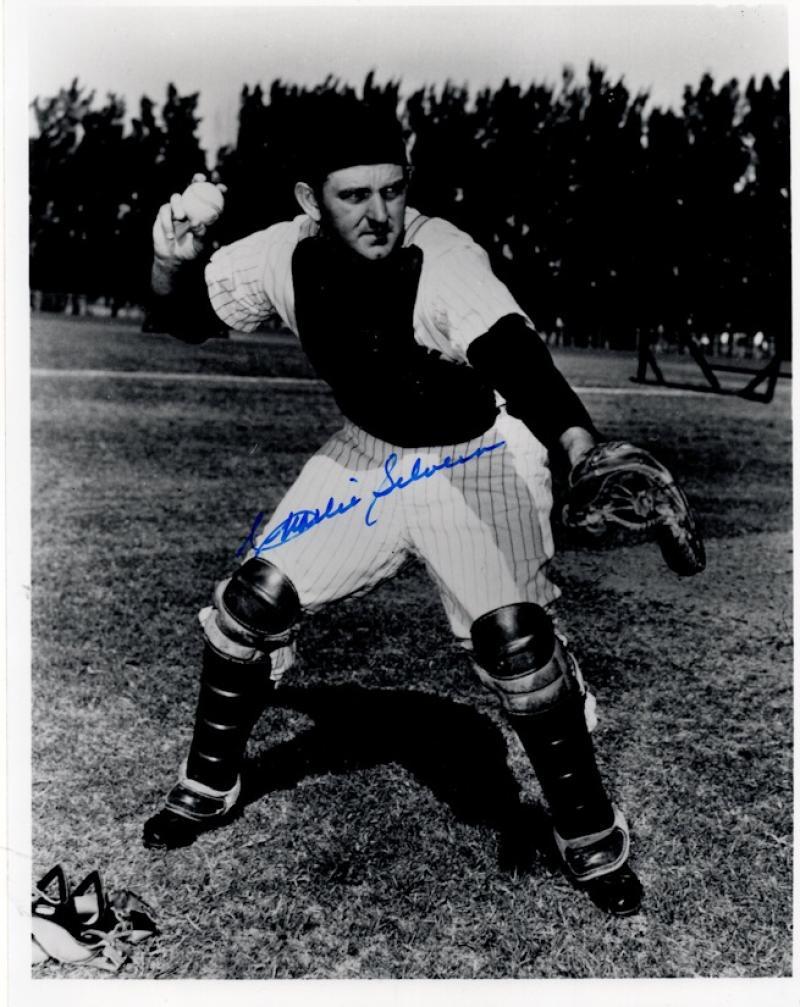 CHARLIE SILVERA B/W NEW YORK YANKEES SIGNED AUTOGRAPHED  8X10 PHOTO W/ COA