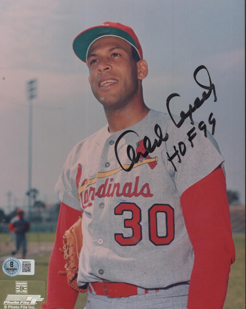 ORLANDO CEPEDA CARDINALS SIGNED 8X10 PHOTO BECKETT AUTHENTICATED