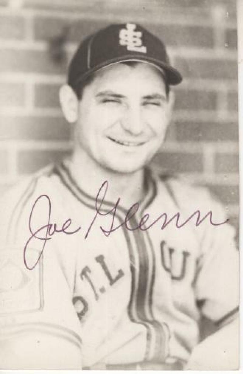 JOE GLENN ST. LOUIS BROWNS SIGNED AUTOGRAPHED 3X5 POSTCARD W/ COA