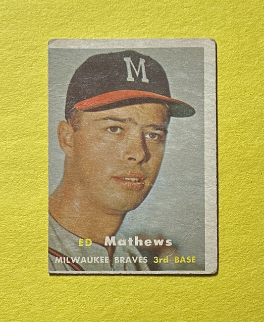 1957 TOPPS ED MATHEWS #250 BRAVES HOF