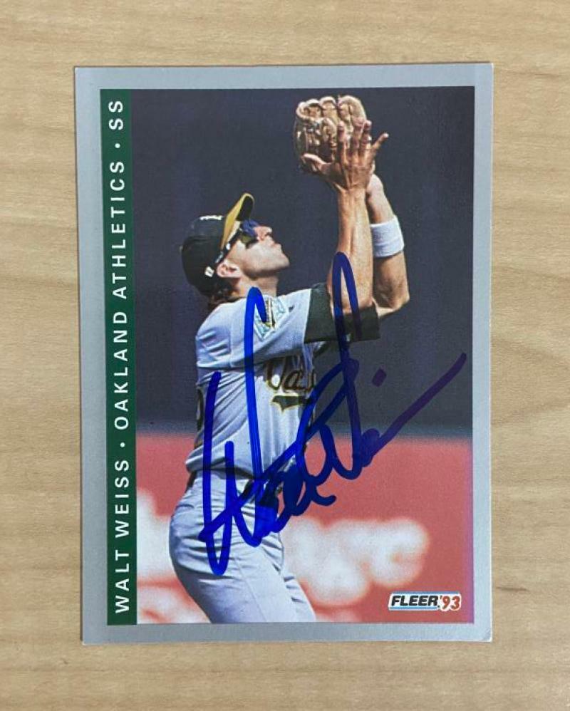 WALT WEISS OAKLAND ATHLETICS SIGNED AUTOGRAPHED 1993 FLEER CARD #300 W/COA