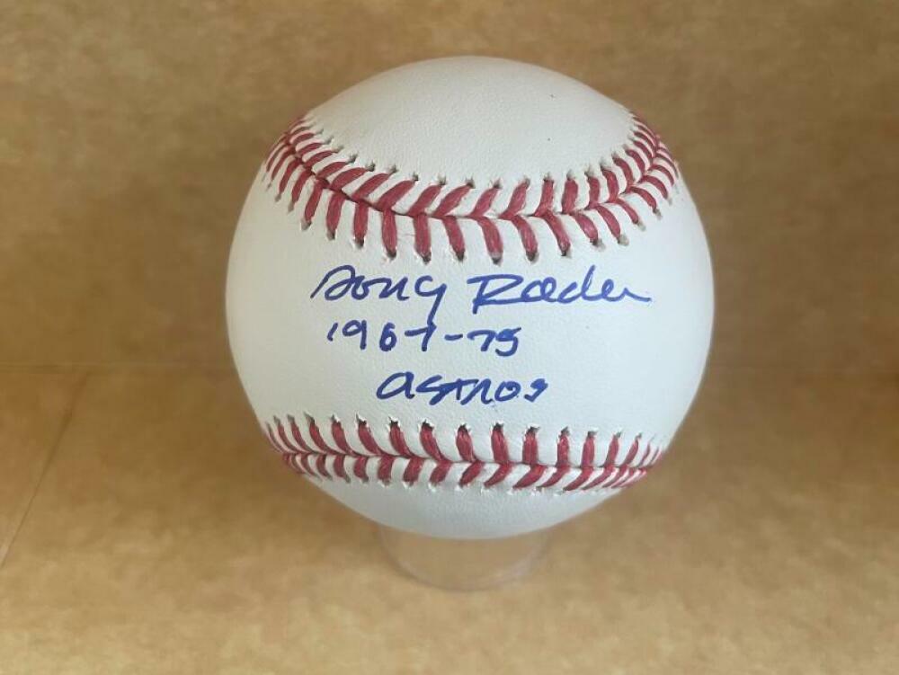 DOUG RADER 1967-75 ASTROS SIGNED AUTOGRAPHED M.L. BASEBALL JSA UU19967