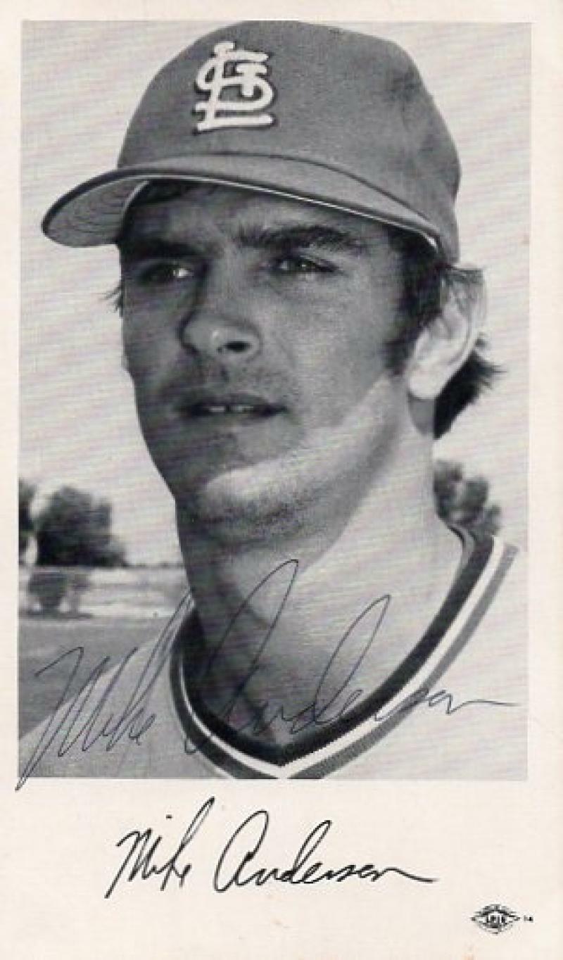 MIKE ANDERSON ST. LOUIS CARDINALS  SIGNED 4X6 POSTCARD W/ COA