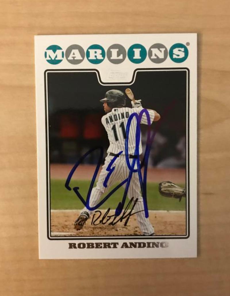 ROBERT ANDINO FLORIDA MARLINS SIGNED AUTOGRAPHED 2008 TOPPS CARD #UH269 W/COA