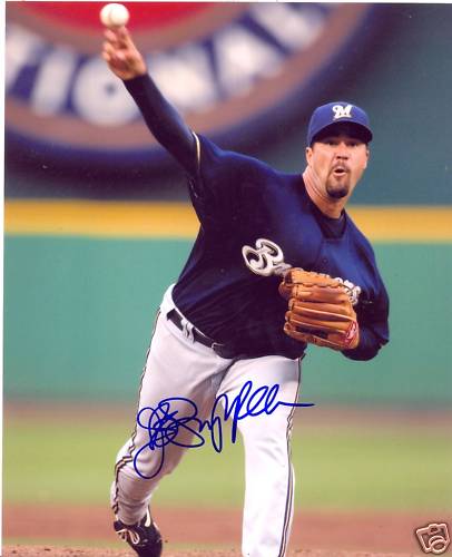 JEFF SUPPAN MILWAUKEE BREWERS SIGNED 8X10 PHOTO W/COA