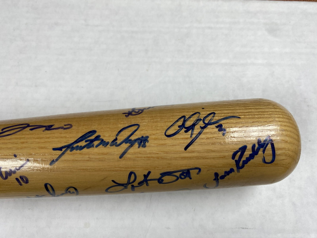 2005 FL MARLINS TEAM SIGNED RAWLINGS BAT AJ BURNETT DONTRELLE WILLIS JACK MCKEON