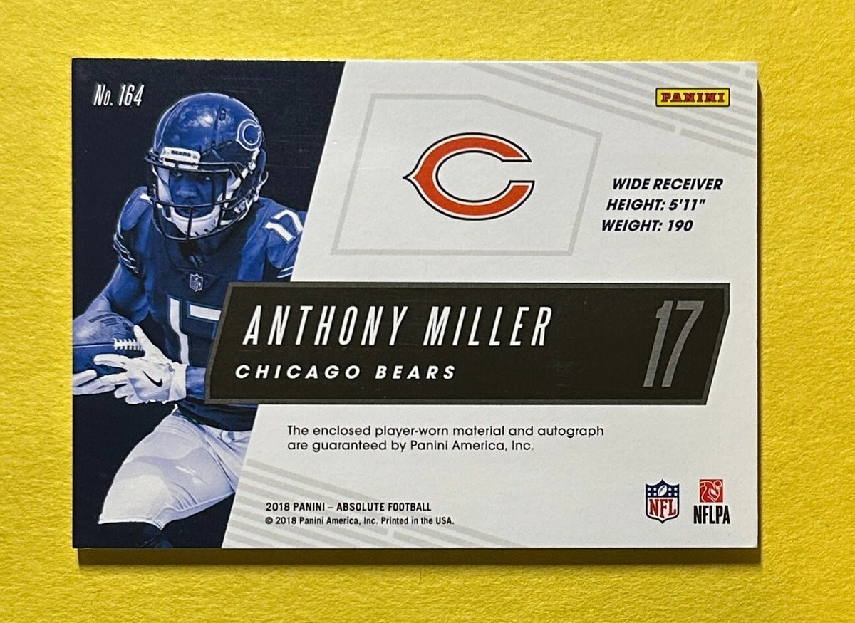 2018 PANINI ABSOLUTE ANTHONY MILLER ROOKIE PATCH AUTO SSP /5 #164 BEARS