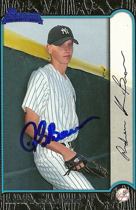 ANDY BROWN NY YANKEES SIGNED AUTOGRAPHED 1999 BOWMAN ROOKIE CARD #130 W/COA