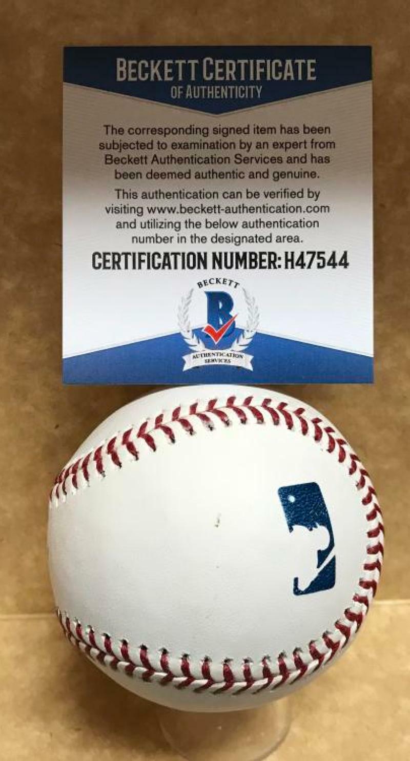 BRAD PEACOCK HOUSTON ASTROS SIGNED AUTO M.L. BASEBALL BECKETT H47544