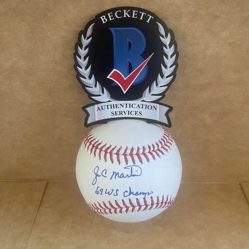 J.C. MARTIN METS 69 W.S. CHAMPS SIGNED AUTO M.L. BASEBALL  BAS AUTHENICATED