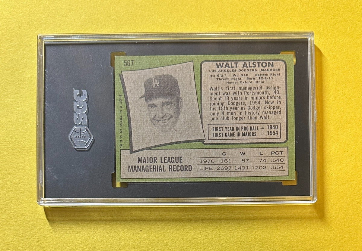 1971 TOPPS WALT ALSTON #567 SGC NM MT 8 DODGERS