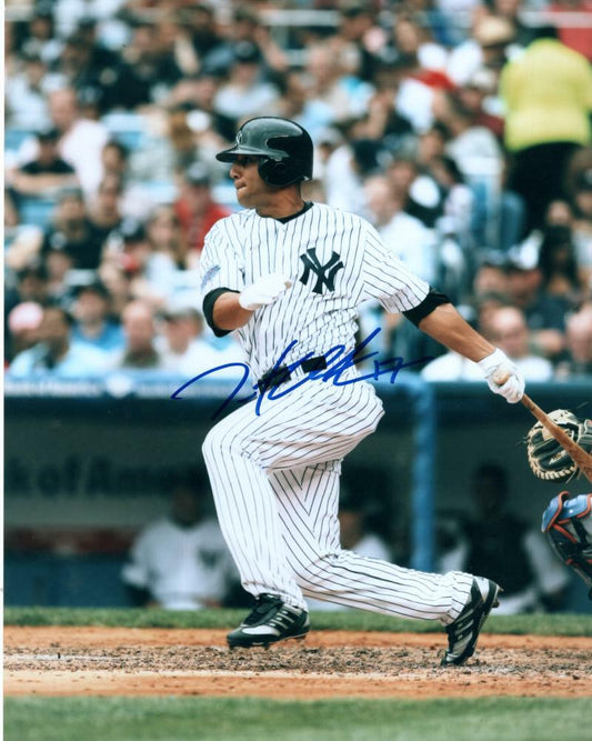 JUSTIN CHRISTIAN NEW YORK YANKEES ACTION   SIGNED AUTOGRAPHED 8X10 PHOTO W/ COA