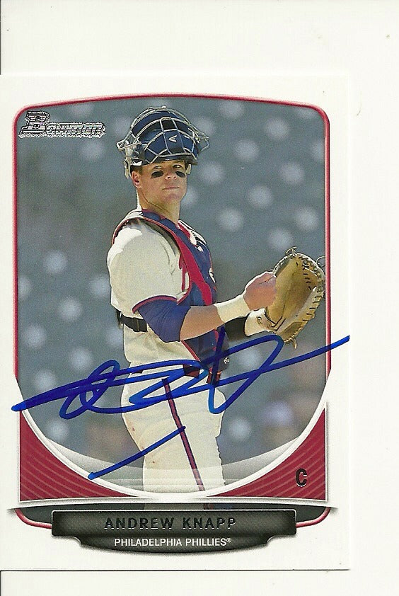 ANDREW KNAPP PHILADELPHIA PHILLIES SIGNED AUTO 2013 BOWMAN CARD #BDPP17