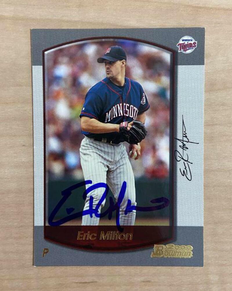 ERIC MILTON MINNESOTA TWINS SIGNED AUTOGRAPHED 2000 BOWMAN CARD #43 W/COA
